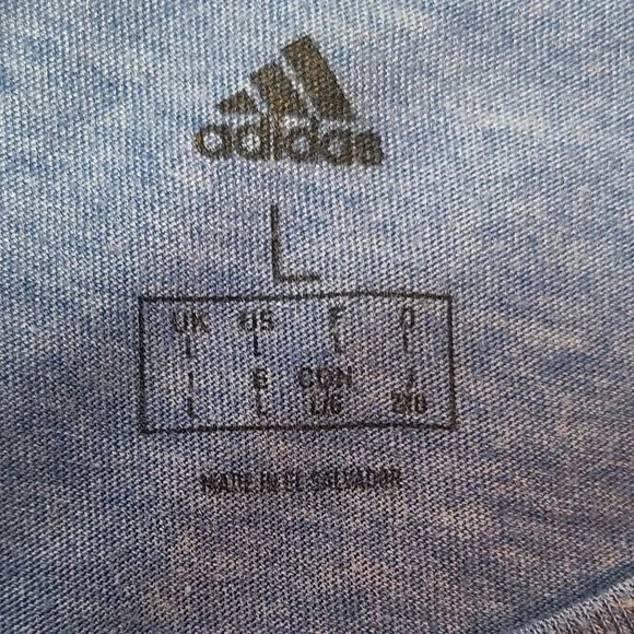 Adidas Large Men’s Performance Blue Heather Tee Shirt - Picture 5 of 10